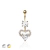 316L SURGICAL STEEL MULTI CZ HEART IN HEART DANGLE BELLY BUTTON NAVEL RING 316L SURGICAL STEEL MULTI CZ HEART IN HEART DANGLE BELLY BUTTON NAVEL RING